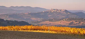 Europe, Italy, Umbria, Perugia district, Todi at sunrise