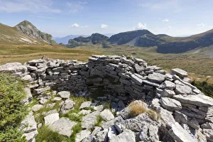 Second World War Prints: Europe, Italy, Veneto, Belluno. WWII military post at passo Pietena towards the Busa