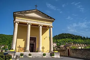 Venetia Prints: Europe, Italy, Veneto. The Church of Gargagnago in the Valpolicella area