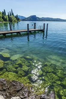 Garda Prints: Europe, Italy, Veneto. Jetty of Punta San Vigilio at Garda lake