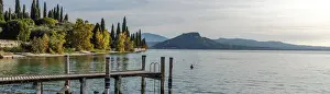 Landing Stage Prints: europe, Italy, Veneto. the landing stage at punta san vigilio near Garda