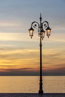 Garda Prints: europe, Italy, Veneto. sunset at the garda lake