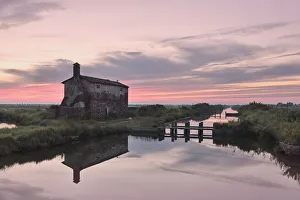 Old Building Prints: Europe, Italy, Veneto, Venezia, Cavallino. Old House in the lagoon Lio Piccolo