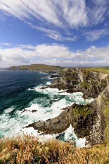Portmagee Prints: Europe, Kerry cliffs near Portmagee at sunset