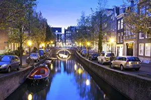 Grachtengordel Prints: Europe, Netherlands, Holland, Amsterdam, Joordan, Grachtengordel West, a view east