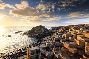 Images Dated 20th July 2017: Europe, Northern Ireland, Giants Causeway at sunset