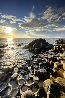 Images Dated 20th July 2017: Europe, Northern Ireland, Giants Causeway at sunset