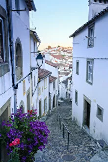 Europe, Portugal, Alentejo, Castelo de Vide, a street in the old Jewish quarter