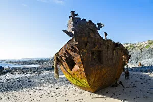 Images Dated 23rd September 2015: Europe, Portugal, Alentejo, Vila Nova de Milfontes, Patacho beach, shipwreck of Klemens