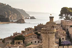 Images Dated 4th September 2020: Europe, Spain, Catalonia, Costa Brava, Tossa de Mar, View of Tossa de Mar from the