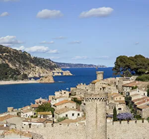 Images Dated 4th September 2020: Europe, Spain, Catalonia, Costa Brava, Tossa de Mar, View of Tossa de Mar from the