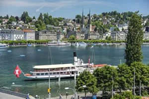 Lucerne Prints: Europe, Switzerland, Lucerne Lakefront