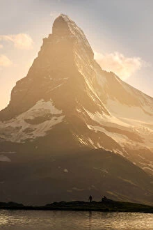 Images Dated 19th May 2016: Europe, Switzerland, Zermatt, Stellisee lake, Matterhorn