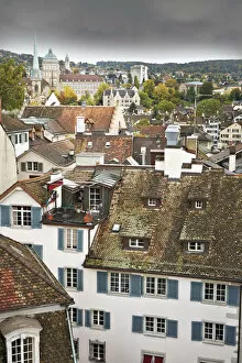 Images Dated 25th November 2013: Europe, Switzerland, Zurich, a view across the roofs of the old city centre of Zurich