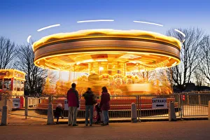 Europe, United Kingdom, England, London, carousel near Hampton Court Palace
