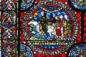 Stained Glass Prints: Europe, United Kingdom, England, Kent, Canterbury, medieval stained glass in the cathedral