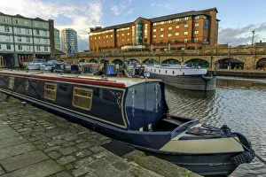 Narrowboat Prints: Europe, United Kingdom, England, South Yorkshire, Sheffield, Victoria Quays
