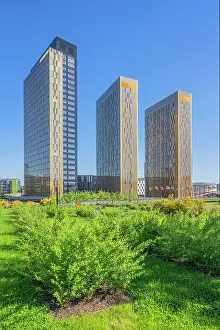 Luxemburg Prints: European court building with Jardin du Multilinguisme at Kirchberg, Luxembourg