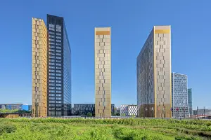Luxemburg Prints: European court building with Jardin du Multilinguisme at Kirchberg, Luxembourg