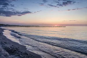 Summer Evening Prints: In the evening on the beach of Zingst, Mecklenburg-Western Pomerania, Northern Germany