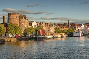 Leith Prints: Evening light on the quayside shore in Leith, Edinburgh, City of Edinburgh, Scotland