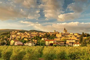Cloudscape Prints: Evening Light on Spello, Umbria, Italy