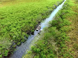 Preserved Prints: Everglades National Park, Dry Season Aerial View from a Helicopter, Miami, Florida, USA