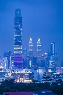 Images Dated 25th January 2019: Exchange 106 (tallest building in Malaysia in 2019) & Petronas Towers, KLCC, Kuala Lumpur