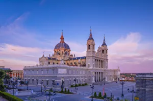Neo Gothic Prints: Exterior of Almudena Cathedral, Madrid, Spain