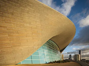 Exterior of Aquatics Centre, Stratford, London, UK