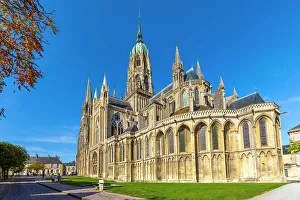 Religions Prints: The Exterior of Bayeux Cathedral, Bayeux, Normandy, France
