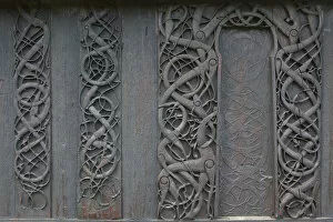 Images Dated 17th November 2010: Exterior Carvings, Urnes Stave Church, Ornes farm near Lustrafjorden, Luster municipality
