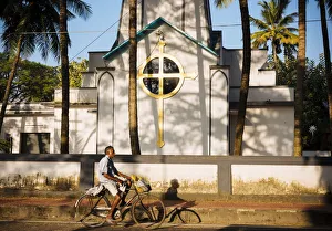 Kerala Prints: Exterior of church, Fort Kochi (Cochin), Kerala, India