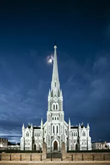 Exterior of Dutch Reformed Church at night, Graaff-Reinet, Eastern Cape, South Africa
