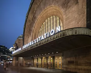 Images Dated 18th December 2019: Exterior Facade of Helsinki Central Station, Helsinki, Finland