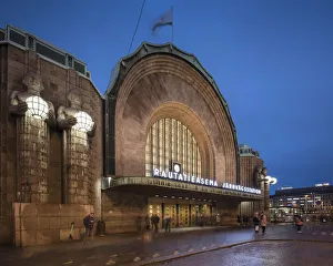 Images Dated 18th December 2019: Exterior Facade of Helsinki Central Station, Helsinki, Finland