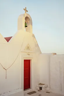 Mykonos Prints: Exterior of Orthodox Church, Mykonos, Greece, Europe
