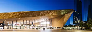 Images Dated 19th July 2017: Exterior of Rotterdam Central Station at night, Rotterdam, Netherlands