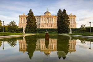 Images Dated 20th June 2019: The Exterior of The Royal Palace from the Sabatini Gardens, Madrid, Spain