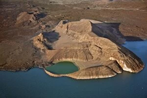 Alkaline Lake Collection: An extinct volcanic crater, Abil Agituk, at the southern end of Lake Turkana has a distinctively