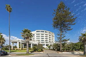 Images Dated 15th March 2022: Facade of Casino de Vina del Mar against blue sky on sunny day, Vina del Mar, Valparaiso Province
