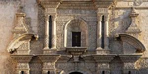 Carvings Prints: Detail of facade of Church of the Company