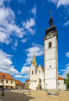 Bell Towers Prints: Facade of Church of the Nativity of the Blessed Virgin Mary on sunny day