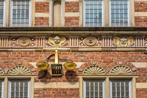 Federal State Prints: Facade decoration on the historic Stadtwaage house, Bremen, Germany