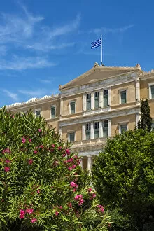 Facade of the Hellenic Parliament, Athens, Attica, Greece