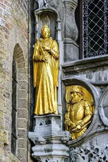 Images Dated 21st April 2017: Detail of the facade of Holy Blood Basilica (Heilig Bloedbasiliek), Burg, Bruges