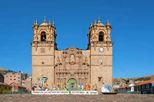 Peru Prints: Facade of Puno Cathedral, Puno, Puno Province, Puno Region, Peru