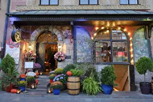 Facade of a restaurant in the Old Town Market Place (Rynek) in Warsaw, a Unesco World