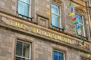 Facade of The Scotsman, UNESCO, Old Town, Edinburgh, Lothian, Scotland, UK