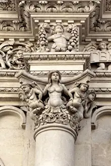 Arts Prints: Facade sculpture of Church of the Holy Cross (Chiesa di Santa Croce), Lecce, Apulia